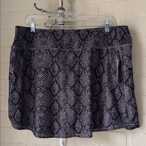 DSG skort Black and Gray Snake Print Mini Skirt with shorts pockets xxl NEW